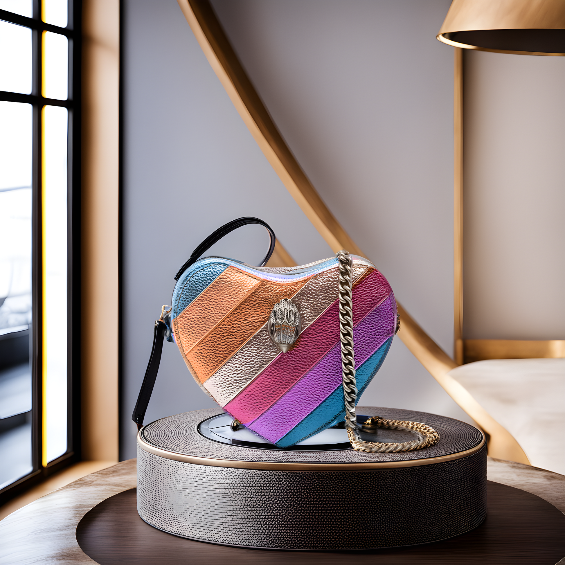 Buy Kurt Geiger London Kensington Heart Crossbody Bag Small - Rainbow in Pakistan