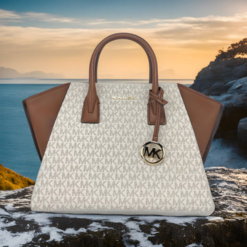 Buy Michael Kors Signature Coated Canvas and Leather Avril Satchel Bag Large in Pakistan