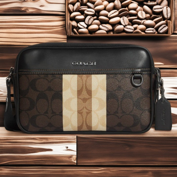Buy Coach Graham Crossbody In Blocked Signature Canvas With Varsity Stripe Small Bag in Pakistan