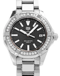 Buy Tag Heuer Aquaracer Black Mother of Pearl Dial with Diamonds Silver Steel Strap Watch for Women - WAY131P.BA0748 in Pakistan