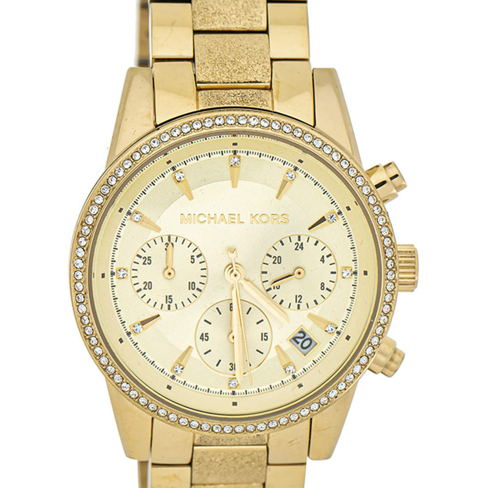 Buy Michael Kors Women's Ritz Chronograph Gold-tone Stainless Steel Watch - Mk6597 in Pakistan