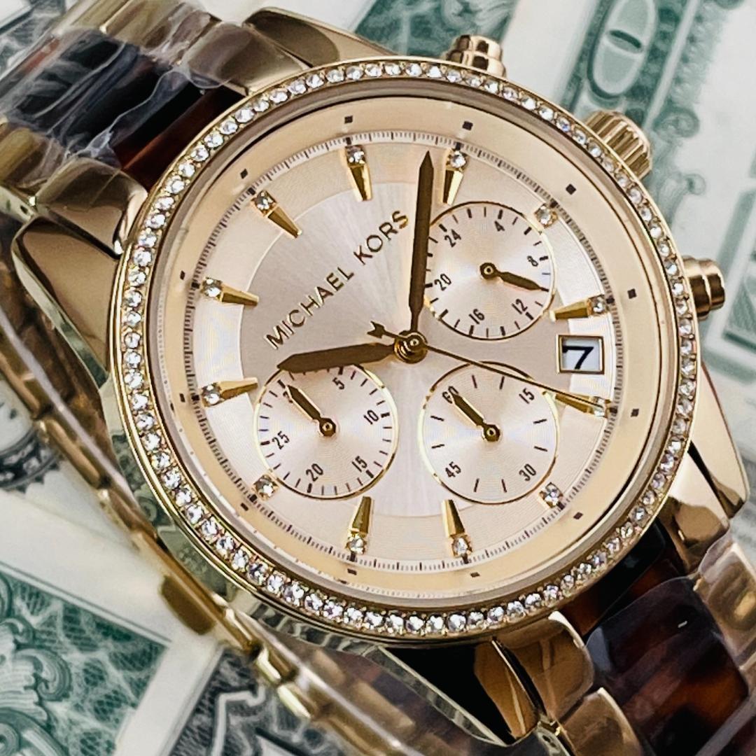 Buy Michael Kors Ritz Gold Dial Two Tone Steel Strap Watch for Women - MK6322 in Pakistan