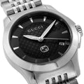 Buy Gucci Women's Swiss Made Quartz Silver Stainless Steel Black Dial 27mm Watch YA1265006 in Pakistan