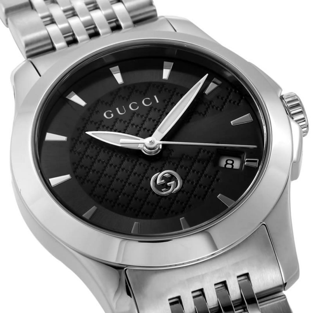 Buy Gucci Women's Swiss Made Quartz Silver Stainless Steel Black Dial 27mm Watch YA1265006 in Pakistan
