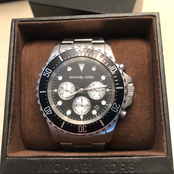 Buy Michael Kors Mens Stainless Steel Black Dial 45mm Watch - Mk8256 in Pakistan