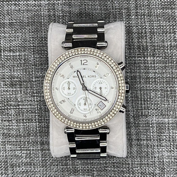 Buy Michael Kors Ladies Parker Silver Dial Silver Stainless Steel Strap Watch MK6354 in Pakistan