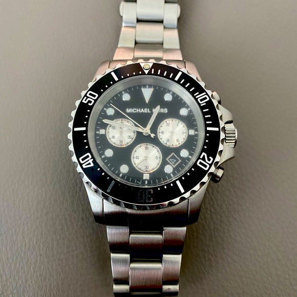 Buy Michael Kors Mens Stainless Steel Black Dial 45mm Watch - Mk8256 in Pakistan