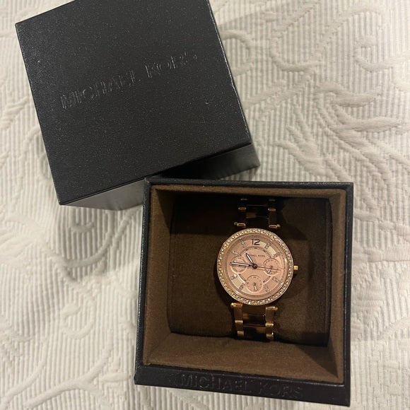 Buy Michael Kors Women's Parker Chronograph Rose Gold-tone Stainless Steel Watch - Mk6834 in Pakistan