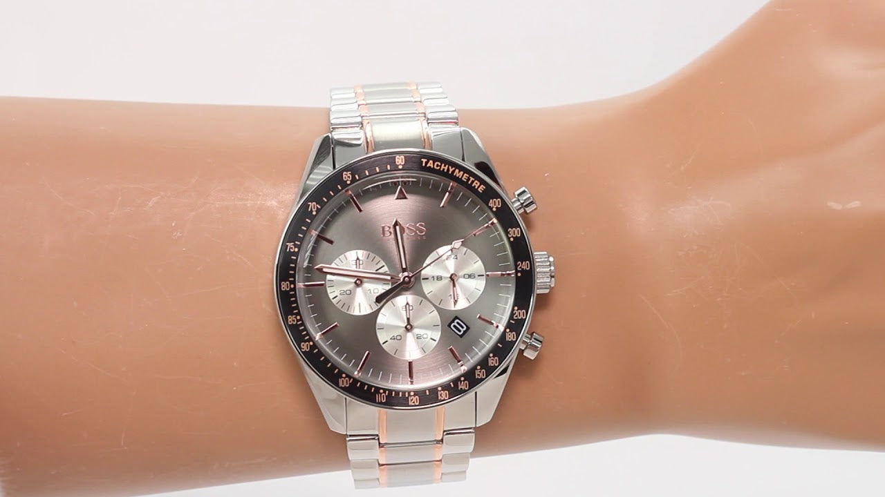 Buy Hugo Boss Mens Chronograph Quartz Stainless Steel Grey Dial 44mm Watch - 1513634 in Pakistan