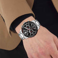Buy Hugo Boss Mens Allure Chronograph Black Dial Silver Stainless Steel Strap Watch - 1513922 in Pakistan