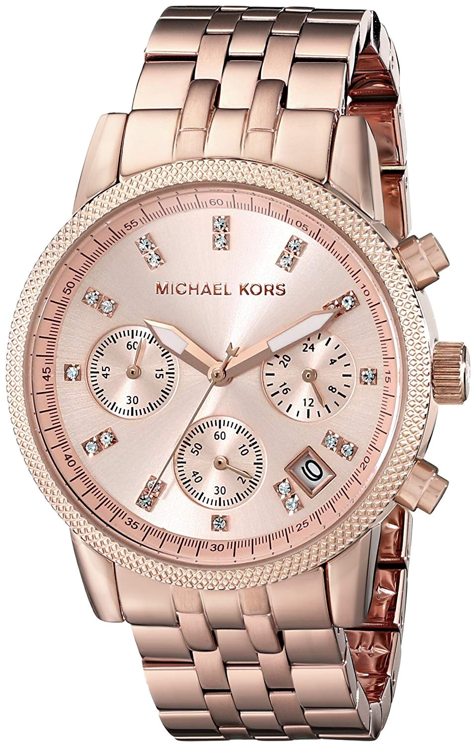 Buy Michael Kors Ritz Chronograph Rose Gold Dial Steel Ladies Watch - Mk6077 in Pakistan