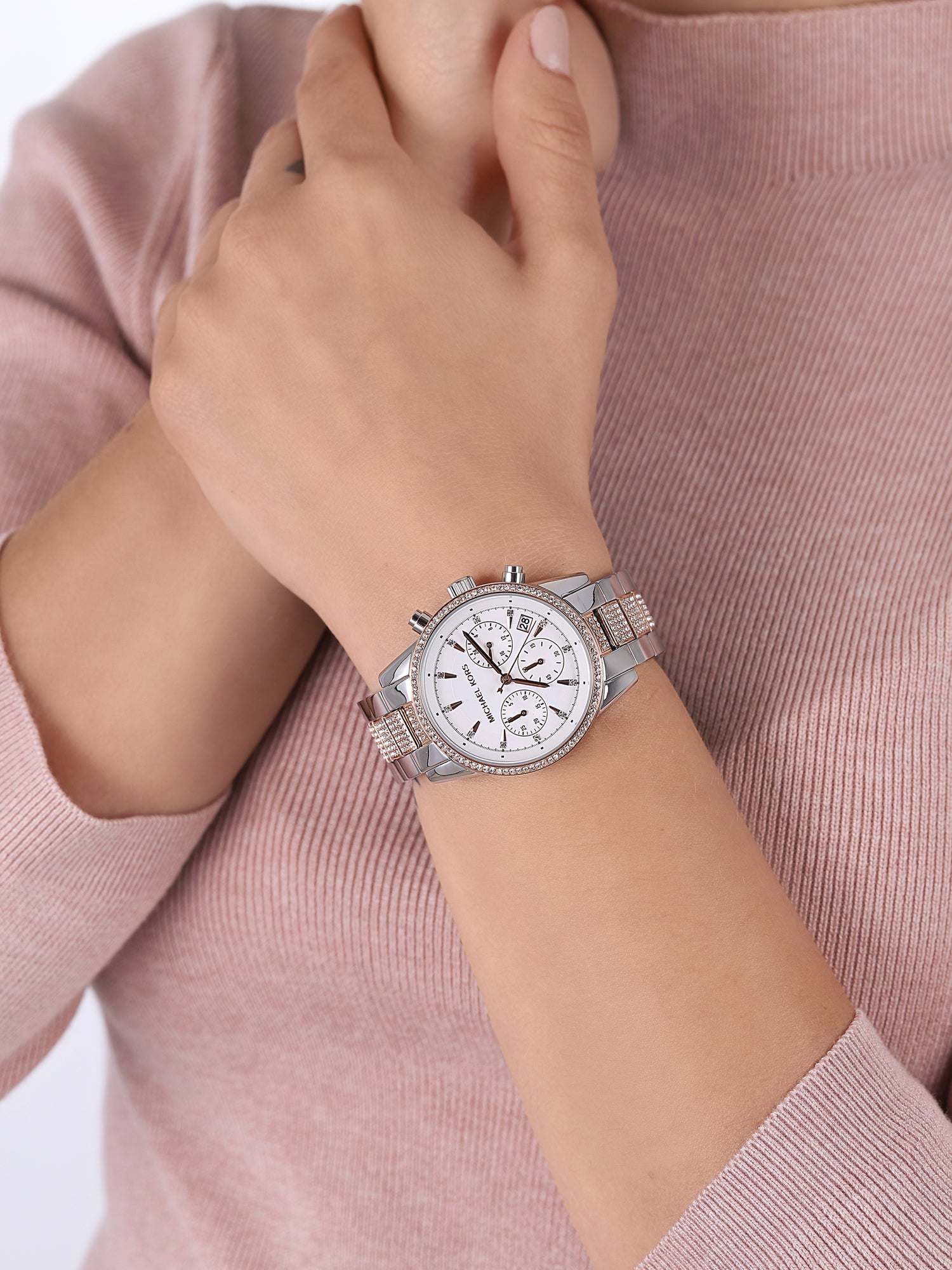 Buy Michael Kors Ritz Chronograph Quartz Crystal Silver Dial Ladies Watch - Mk6651 in Pakistan