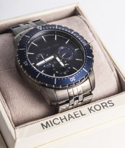 Buy Michael Kors Mens Chronograph Quartz Stainless Steel Blue Dial 44mm Watch - Mk7155 in Pakistan