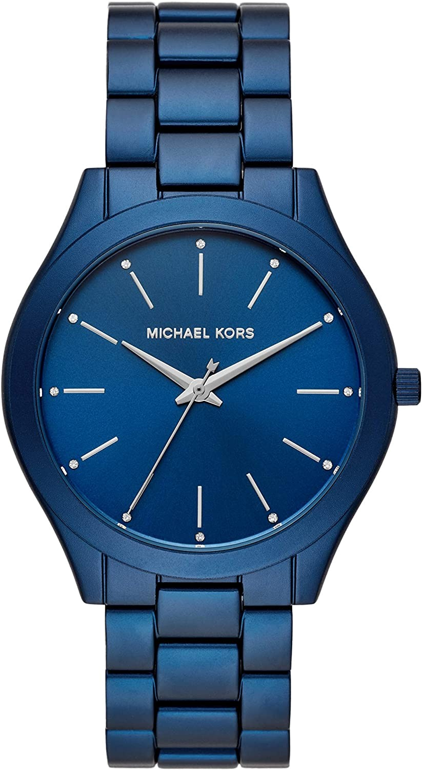 Buy Michael Kors Slim Runway Navy Blue Dial Blue Stainless Steel Strap Unisex Watch - Mk4503 in Pakistan