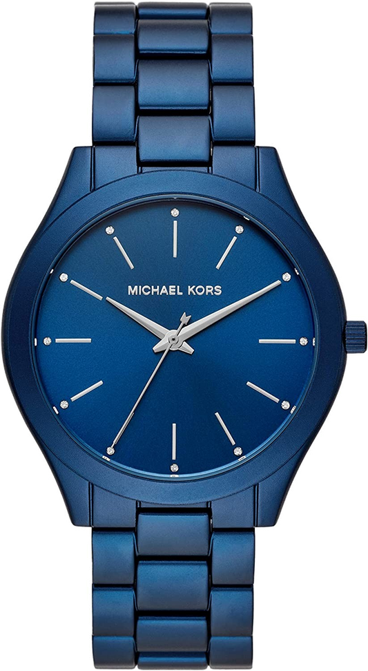 Buy Michael Kors Slim Runway Navy Blue Dial Blue Stainless Steel Strap Unisex Watch - Mk4503 in Pakistan