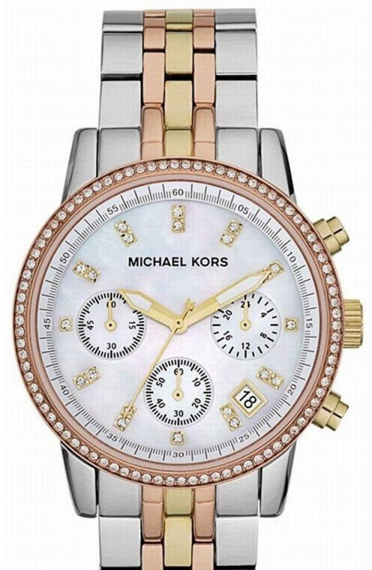 Buy Michael Kors White Dial Two Tone Stainless Steel Strap Watch For Women Mk5650 in Pakistan