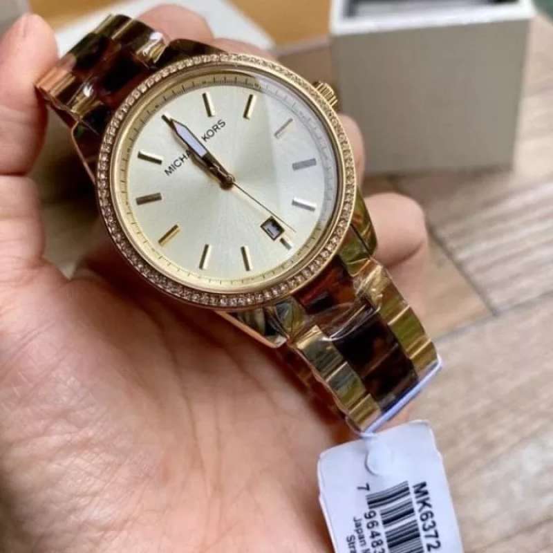 Buy Michael Kors  Gold Dial Two Tone Stainless Steel Women's Watch - Mk6372 in Pakistan