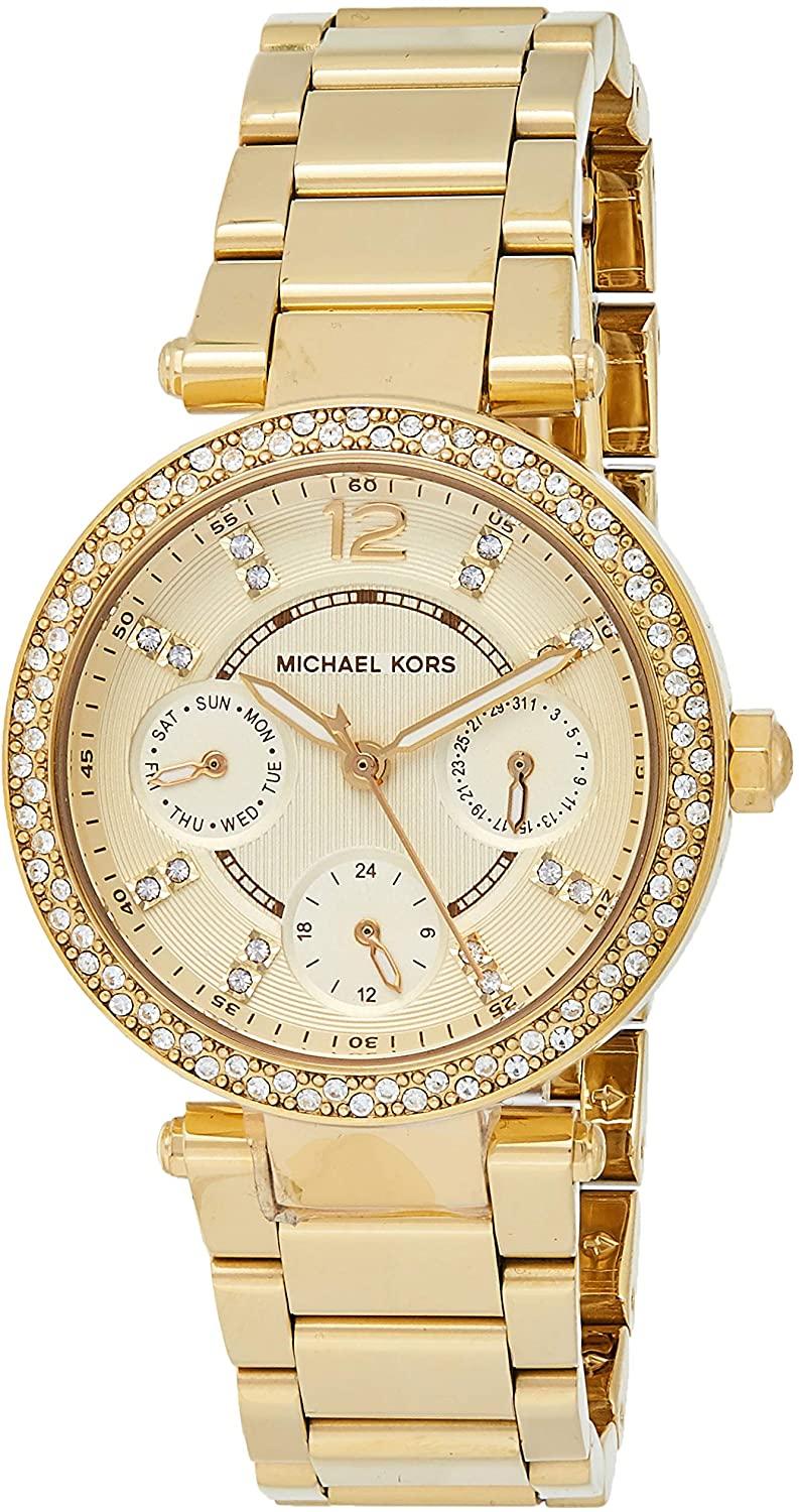 Buy Michael Kors Womens Quartz Chronograph Stainless Steel Gold Dial 33mm Watch - Mk6056 in Pakistan