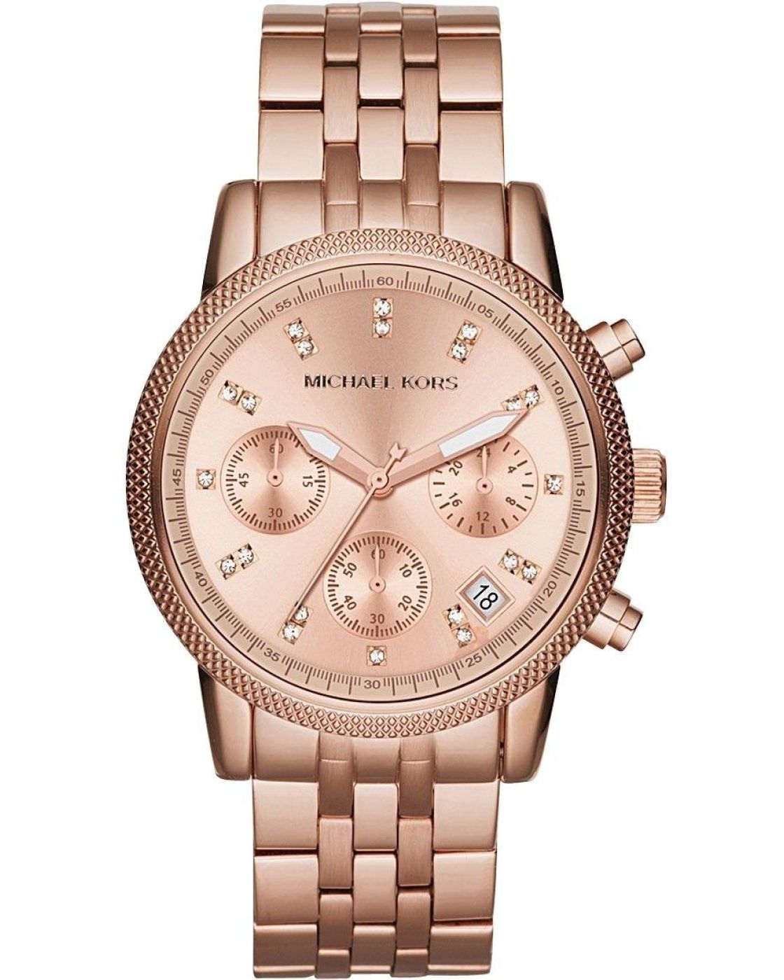 Buy Michael Kors Ritz Chronograph Rose Gold Dial Steel Ladies Watch - Mk6077 in Pakistan