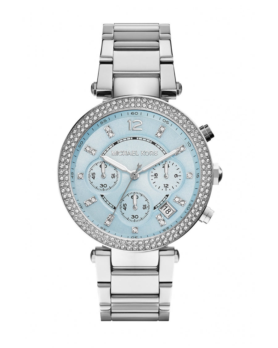 Buy Michael Kors Parker Blue Dial Silver Stainless Steel Ladies Watch - Mk6104 in Pakistan