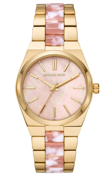 Buy Michael Kors Channing Pink Dial Two Tone Steel Strap Watch for Women - MK6650 in Pakistan