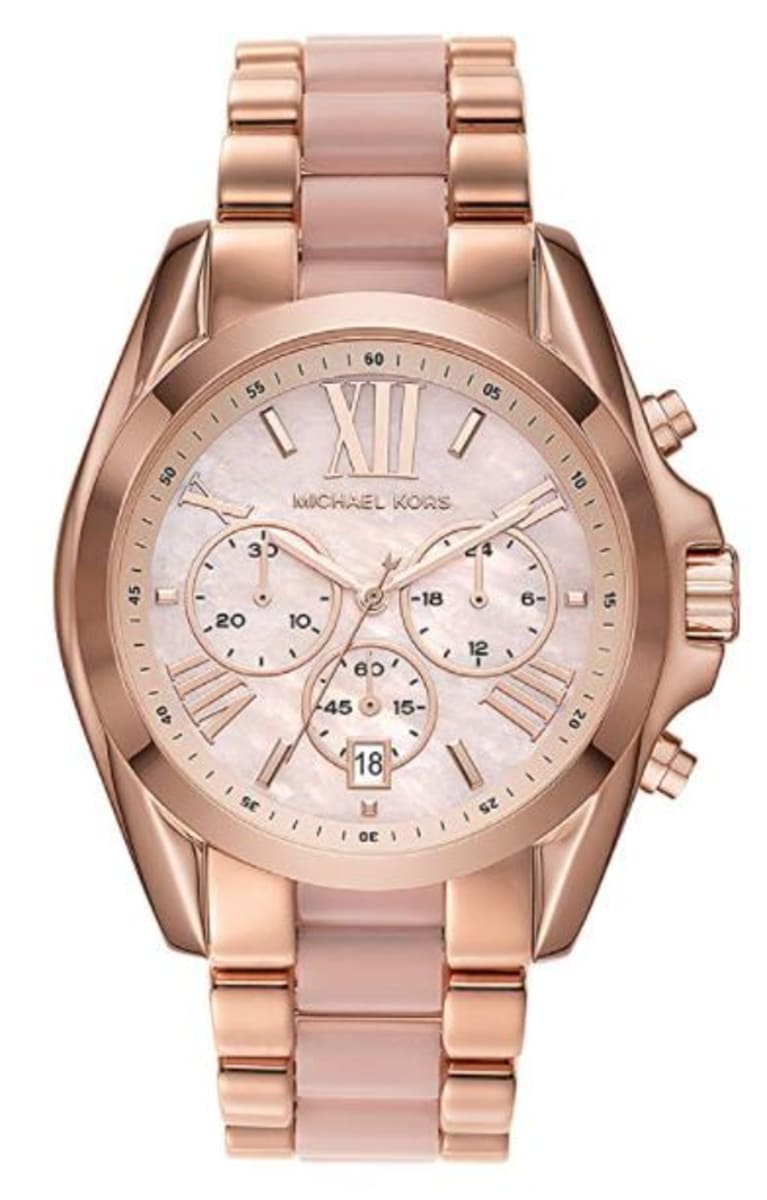 Buy Michael Kors Bradshaw Chronograph Quartz Two Tone Strap Ladies Watch - Mk6830 in Pakistan