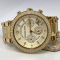 Buy Michael Kors Parker Chronograph Champagne Gold Dial Gold Steel Strap Ladies Watch - Mk5632 in Pakistan