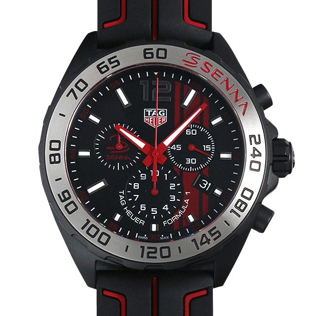 Buy Tag Heuer Formula 1 Ayrton Senna Special Edition Black Dial Black Rubber Strap Watch for Men - CAZ1019.FT8027 in Pakistan