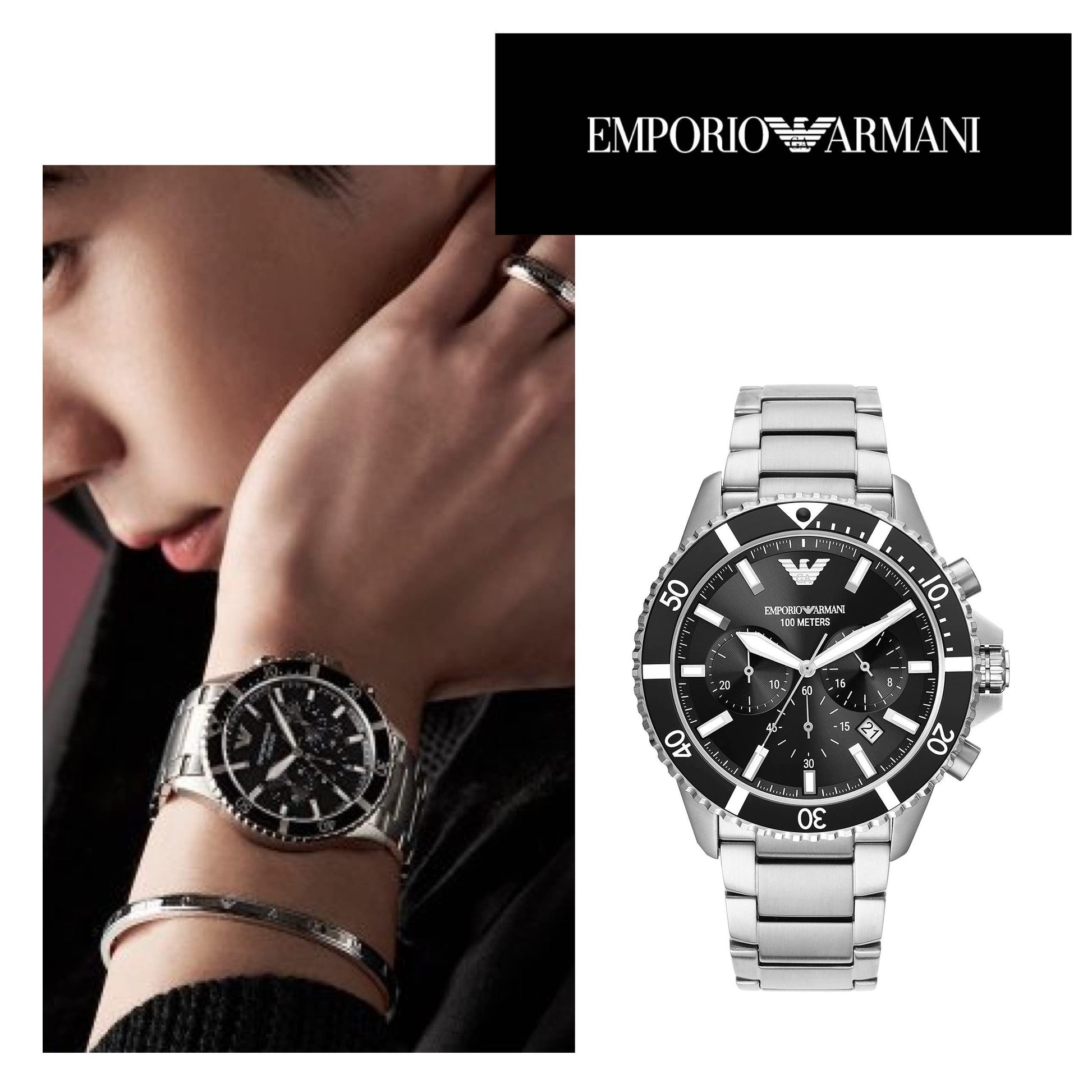 Buy Emporio Armani Men's Quartz Stainless Steel Black Dial 43mm Watch AR11360 in Pakistan