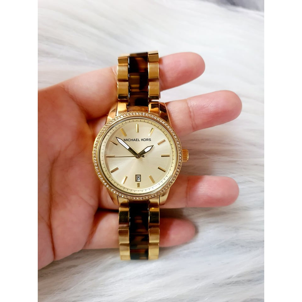 Buy Michael Kors  Gold Dial Two Tone Stainless Steel Women's Watch - Mk6372 in Pakistan