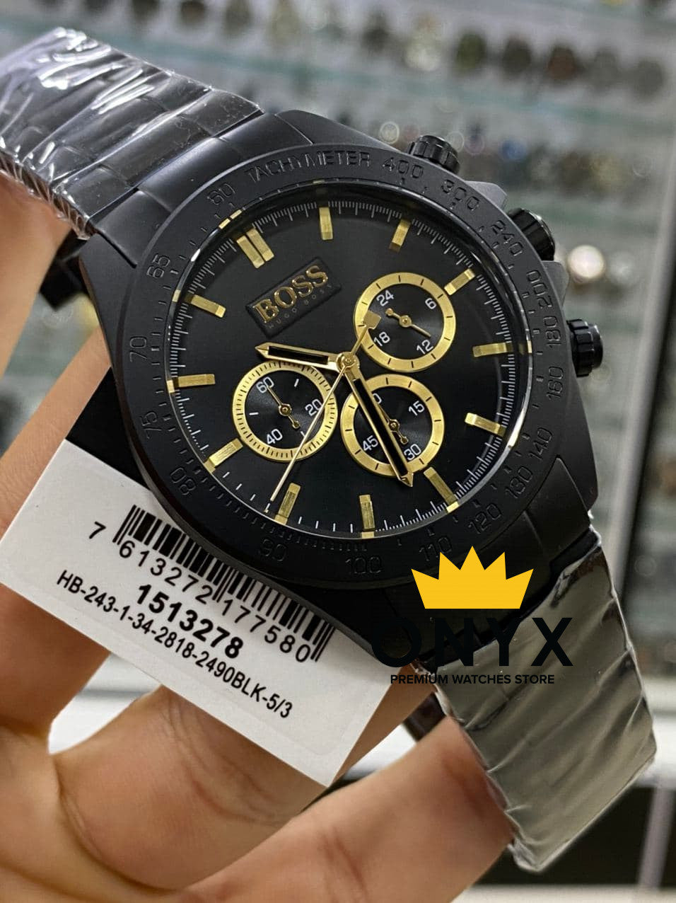 Buy Hugo Boss Mens Chronograph Quartz Stainless Steel Black Watch - 1513278 in Pakistan