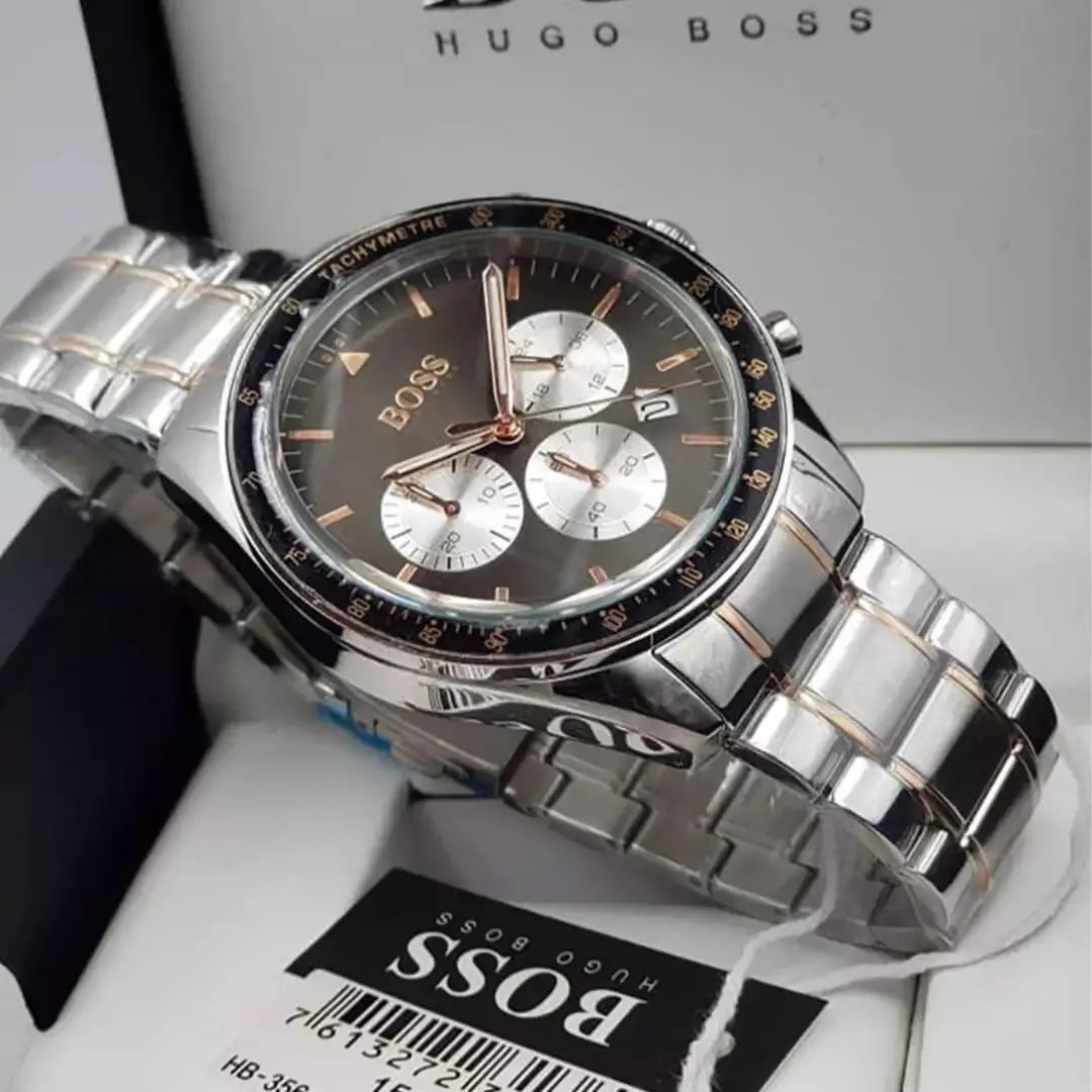 Buy Hugo Boss Mens Chronograph Quartz Stainless Steel Grey Dial 44mm Watch - 1513634 in Pakistan