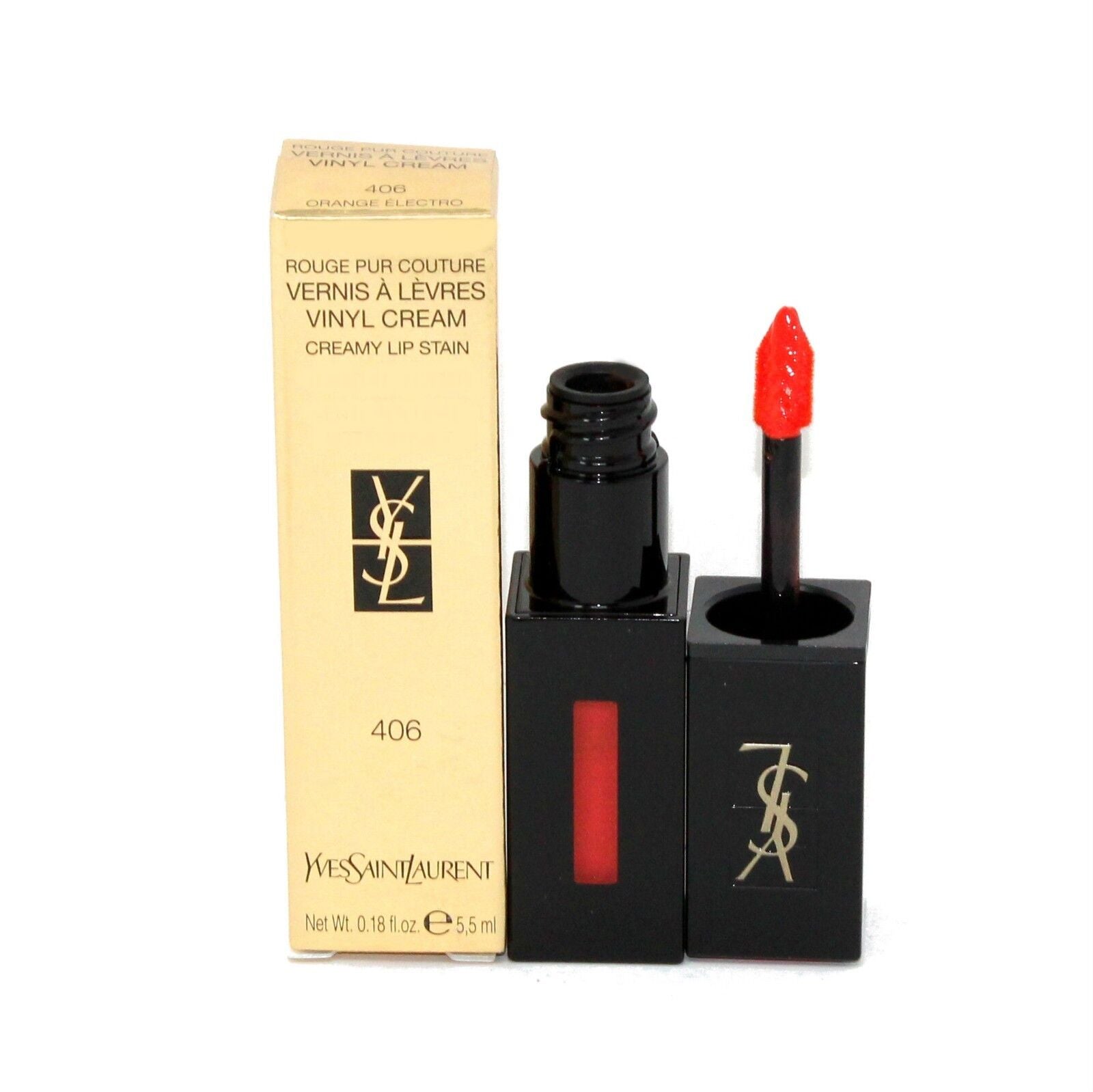 Buy Yves Saint Laurent Rouge Pur Couture Vinyl Cream - 406 Orange Electro in Pakistan