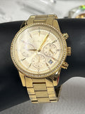 Buy Michael Kors Ritz Chronograph Gold Dial Gold Steel Strap Watch for Women - MK6356 in Pakistan