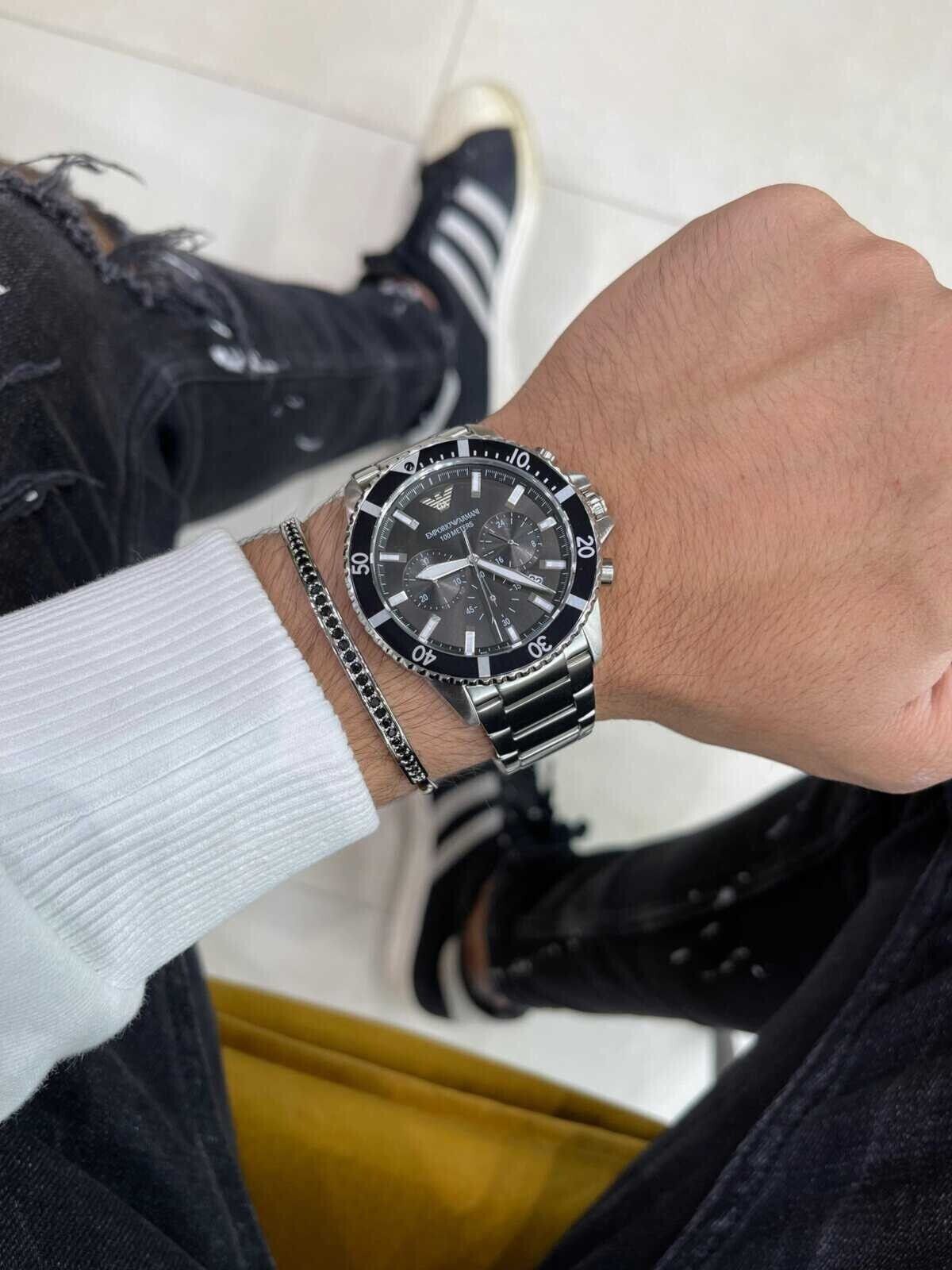 Buy Emporio Armani Men's Quartz Stainless Steel Black Dial 43mm Watch AR11360 in Pakistan