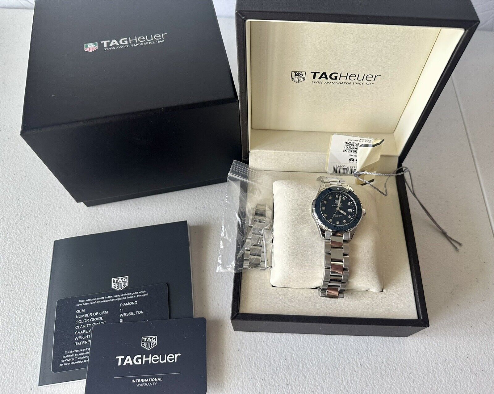 Buy Tag Heuer Aquaracer Blue Dial Silver Steel Strap Watch for Women - WAY131L.BA0748 in Pakistan