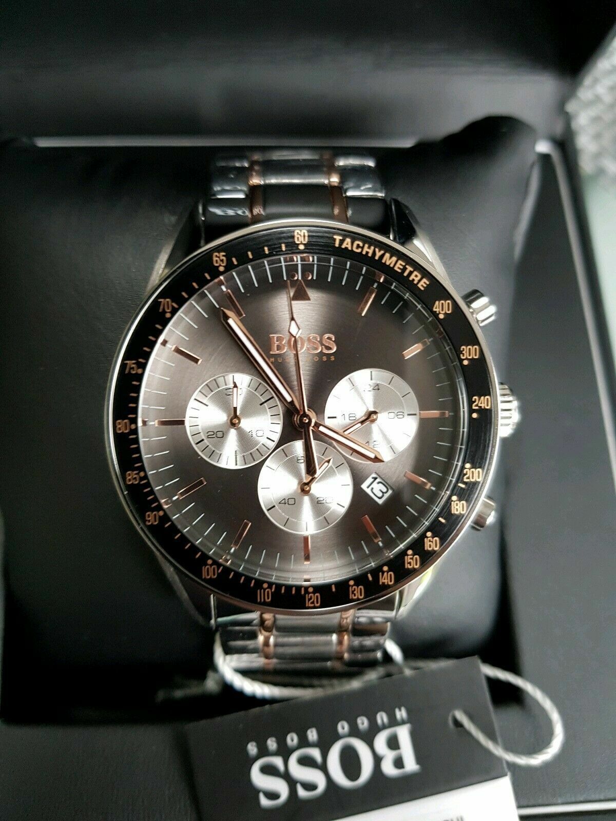 Buy Hugo Boss Mens Chronograph Quartz Stainless Steel Grey Dial 44mm Watch - 1513634 in Pakistan