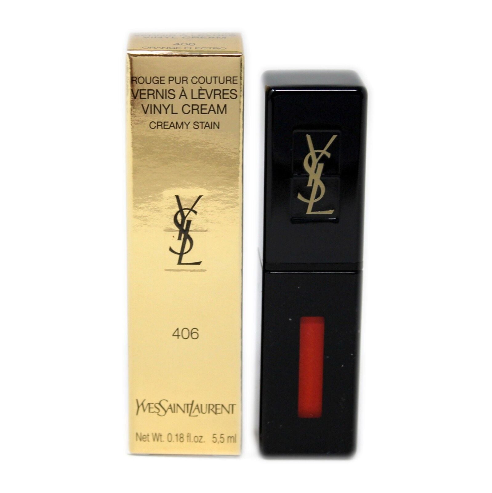 Buy Yves Saint Laurent Rouge Pur Couture Vinyl Cream - 406 Orange Electro in Pakistan