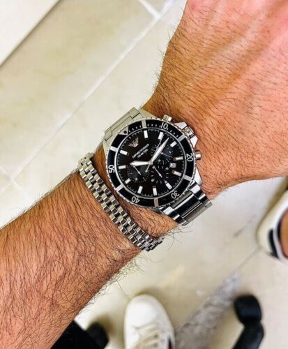 Buy Emporio Armani Men's Quartz Stainless Steel Black Dial 43mm Watch AR11360 in Pakistan