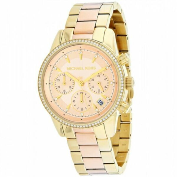 Buy Michael Kors Ritz Chronograph Gold Dial Two-tone Stainless Steel Womens Watch - Mk6475 in Pakistan