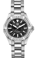 Buy Tag Heuer Aquaracer Black Mother of Pearl Dial with Diamonds Silver Steel Strap Watch for Women - WAY131P.BA0748 in Pakistan