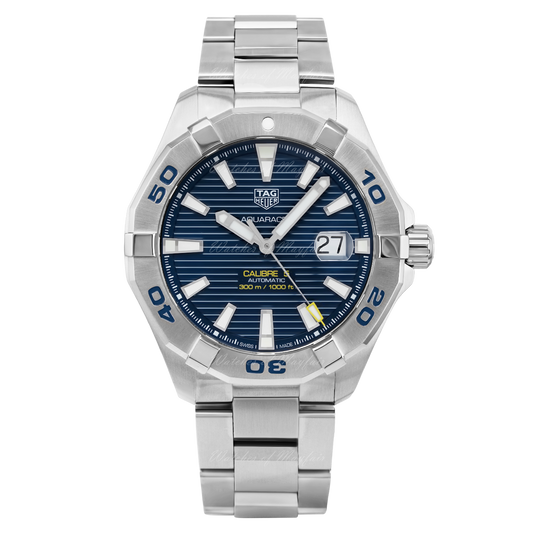 Buy Tag Heuer Aquaracer Blue Dial Silver Steel Strap Watch for Men - WAY2012.BA0927 in Pakistan