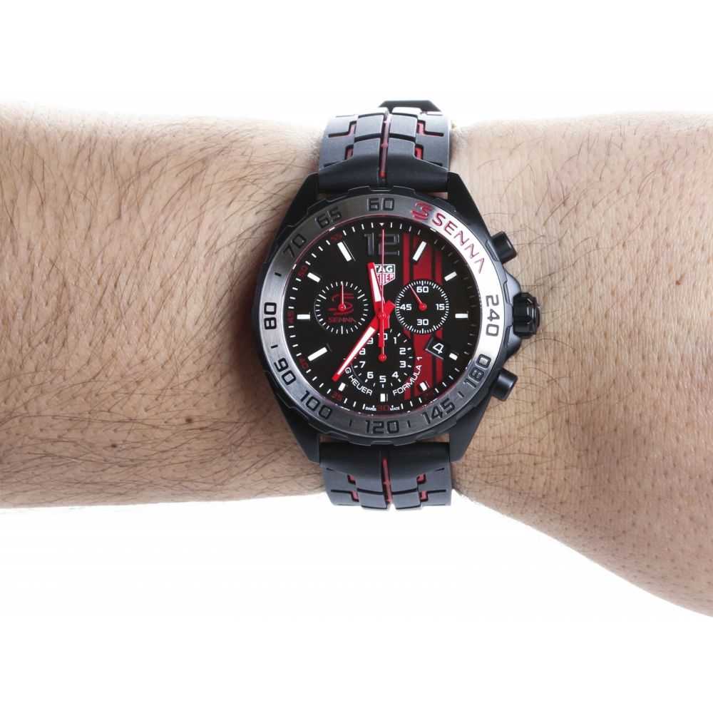 Buy Tag Heuer Formula 1 Ayrton Senna Special Edition Black Dial Black Rubber Strap Watch for Men - CAZ1019.FT8027 in Pakistan