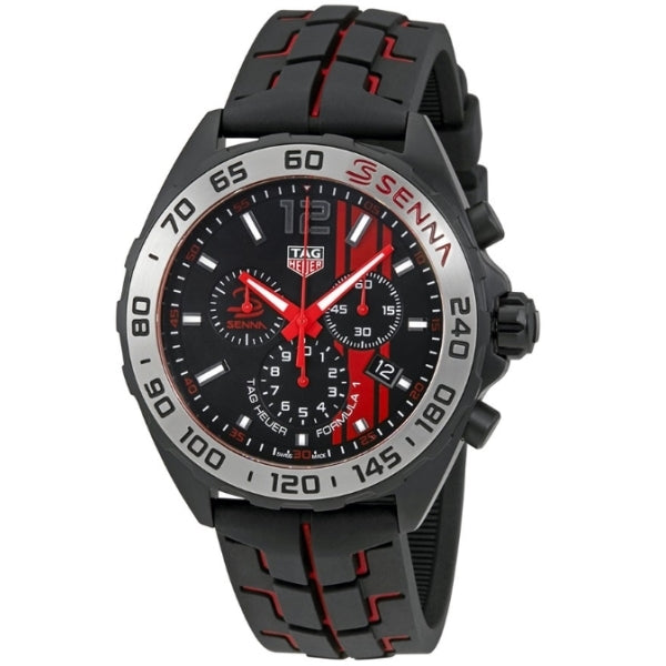 Buy Tag Heuer Formula 1 Ayrton Senna Special Edition Black Dial Black Rubber Strap Watch for Men - CAZ1019.FT8027 in Pakistan