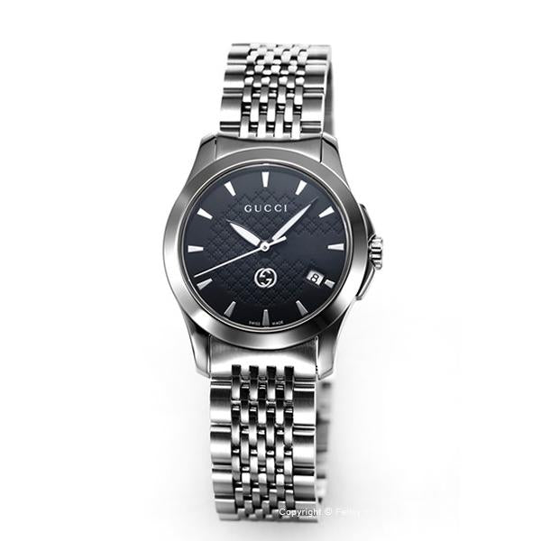 Buy Gucci Women's Swiss Made Quartz Silver Stainless Steel Black Dial 27mm Watch YA1265006 in Pakistan