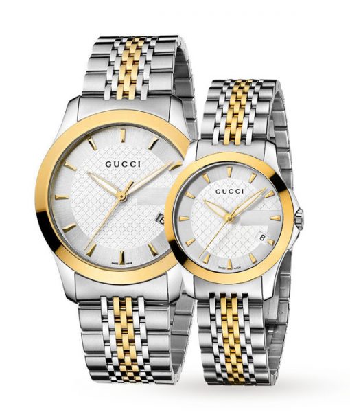 Buy Gucci G Timeless Silver Dial Two Tone Steel Strap Watch for Women - YA126511 in Pakistan