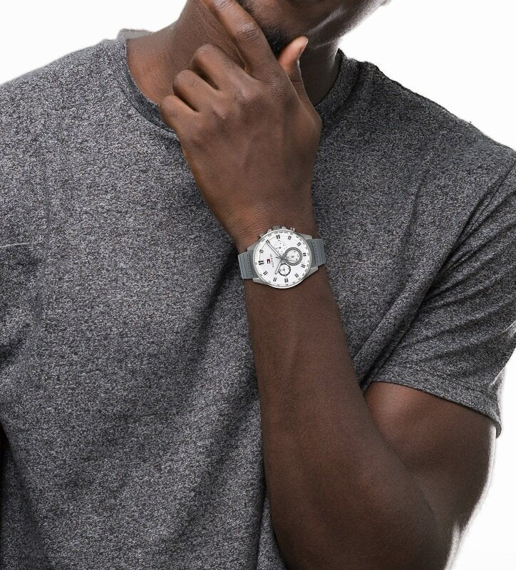 Buy Tommy Hilfiger Max White Dial Grey Rubber Strap Watch for Men - 1791972 in Pakistan