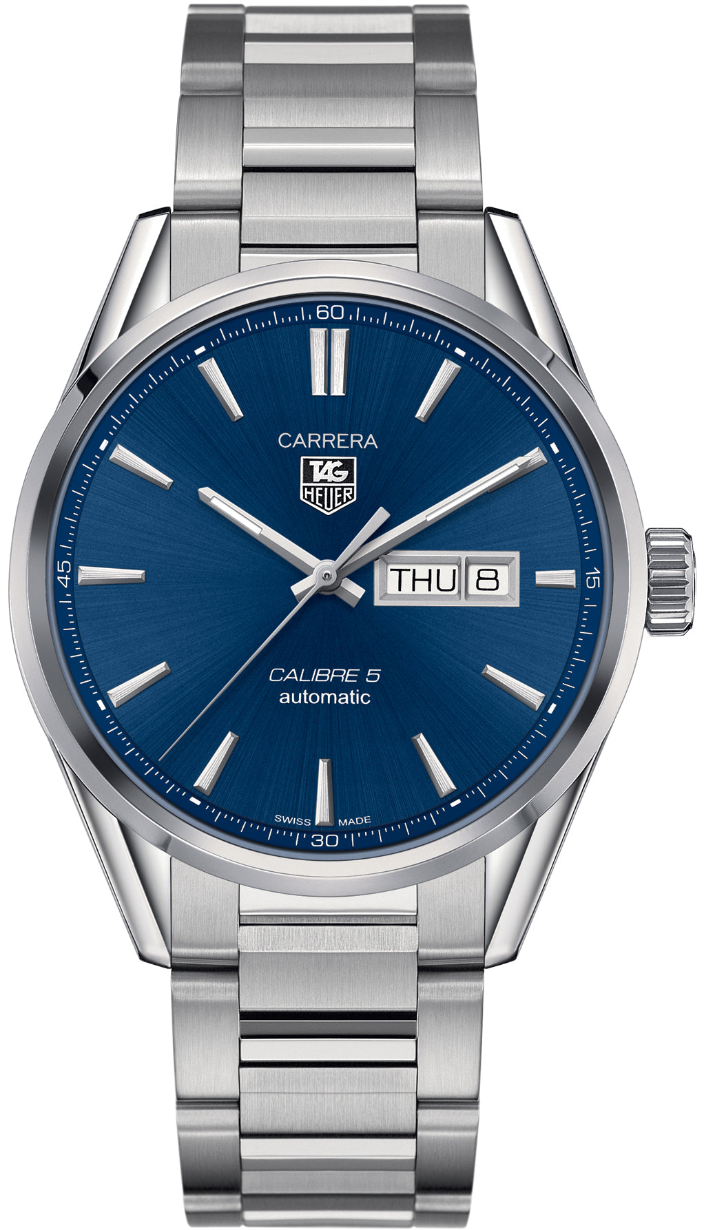 Buy Tag Heuer Carrera Calibre 5 Blue Dial Silver Steel Strap Watch for for Men - WAR201E.BA0723 in Pakistan