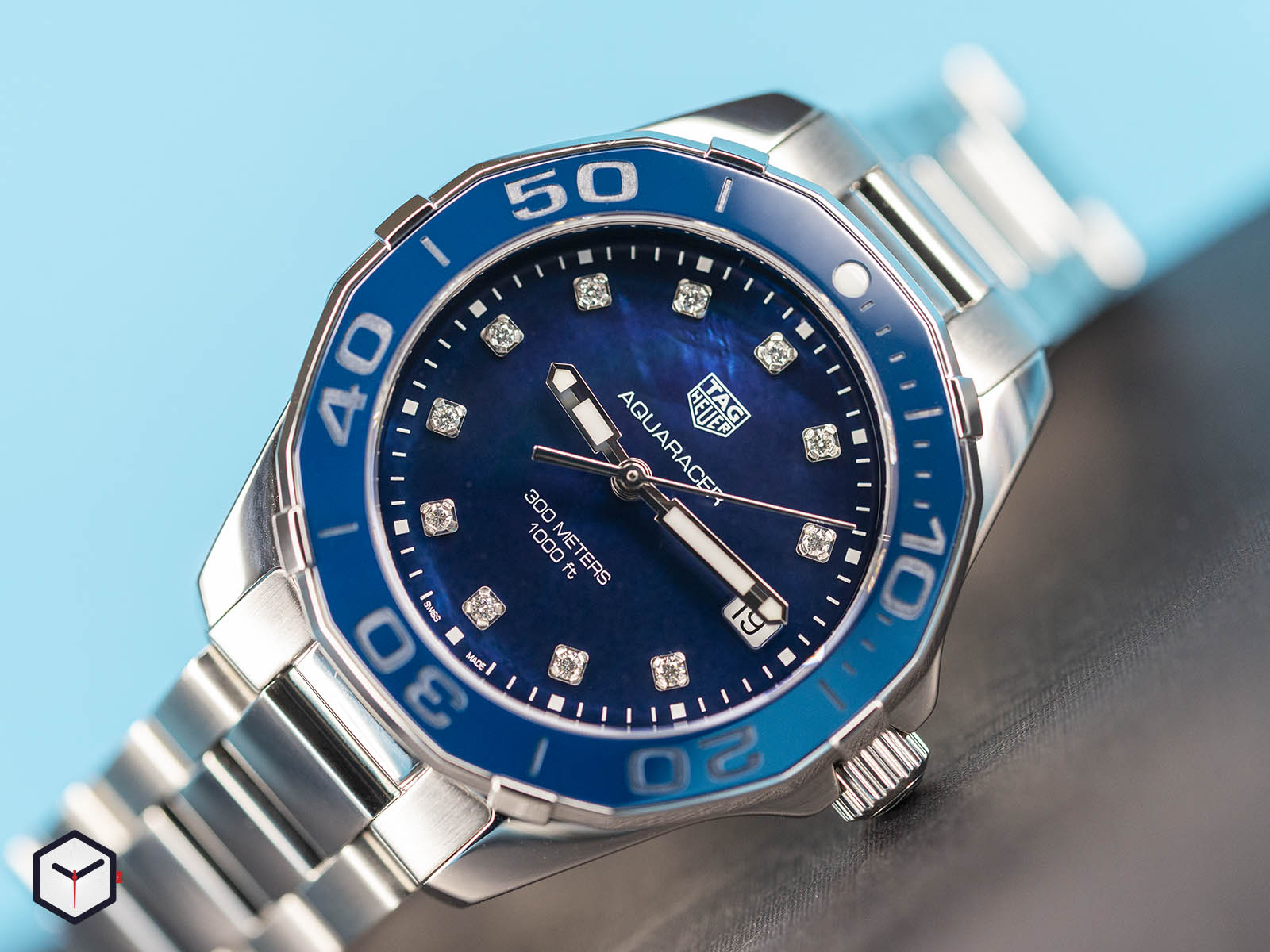 Buy Tag Heuer Aquaracer Blue Dial Silver Steel Strap Watch for Women - WAY131L.BA0748 in Pakistan