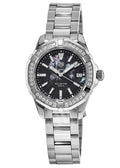 Buy Tag Heuer Aquaracer Black Mother of Pearl Dial with Diamonds Silver Steel Strap Watch for Women - WAY131P.BA0748 in Pakistan